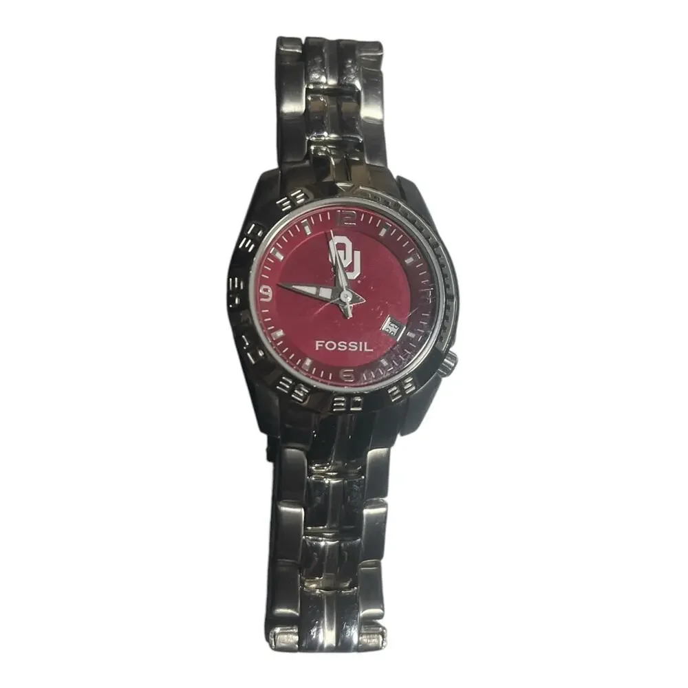 Set - 2 OU Watches Fossil Bracelet Watch & Geneva Bangle Watch Floating Crystals